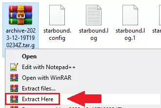 Starbound_DownloadSave_ExtractArchive.webp