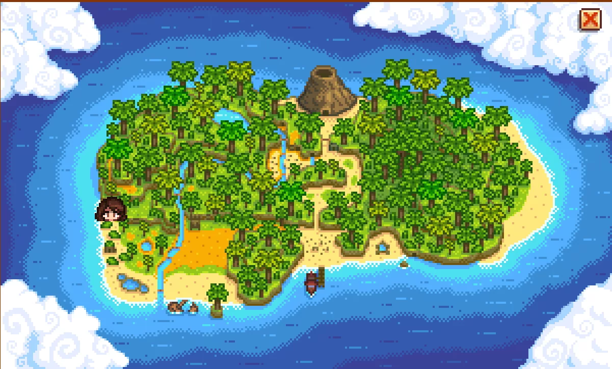 Stardew Valley'de Qi Ceviz Odası konumu