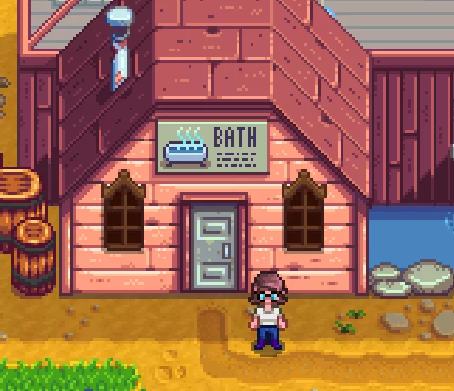 Stardew Valley'de Kaplıca konumu