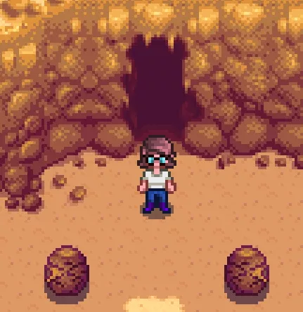 Stardew Valley'de Kafatası Mağarası girişi