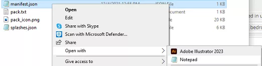 Bedrock_BehaviorPack_ManifestNotepad.webp